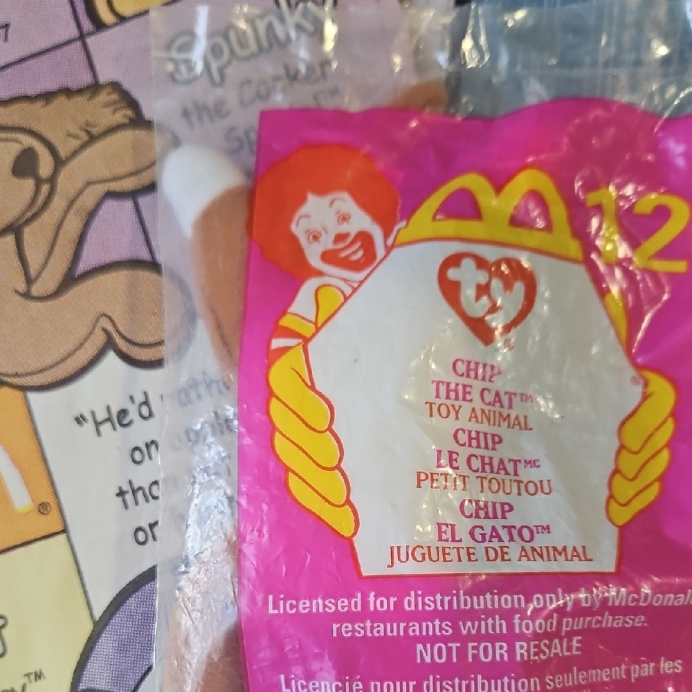 Ty Chip the Cat Toy - Pink and Yellow